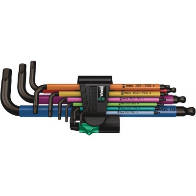 950-9 Hex-Plus Multicolour 1 SB Multicolour Juego de llaves acodadas métricas, BlackLaser, 9 piezas