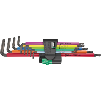 967-9 TX XL Multicolour 1 Juego de llaves acodadas TORX® Multicolour, versión larga, 9 piezas
