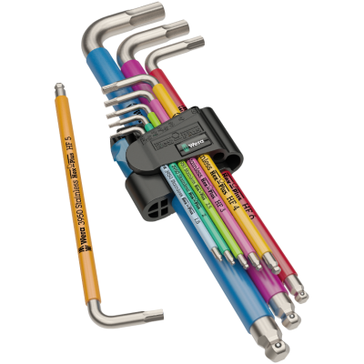 3950/9 Hex-Plus Multicolour HF Stainless 1 Juego de llaves acodadas,  métricas